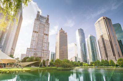 City lake sun