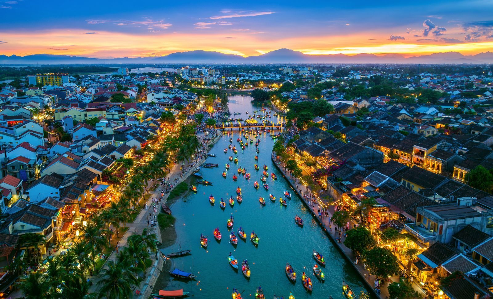 City river sunset
