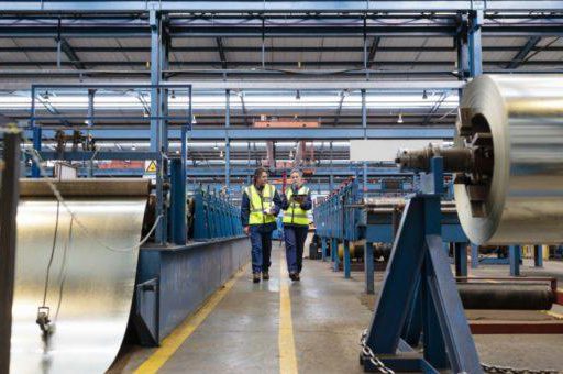 People walking factory
