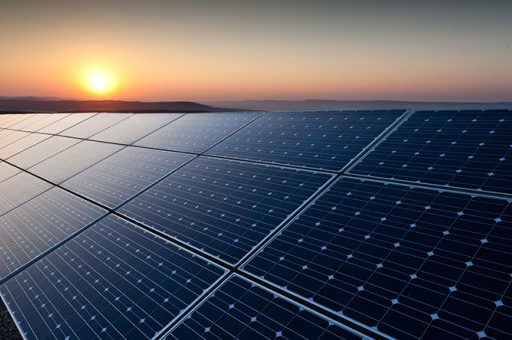 Solar panels sunset